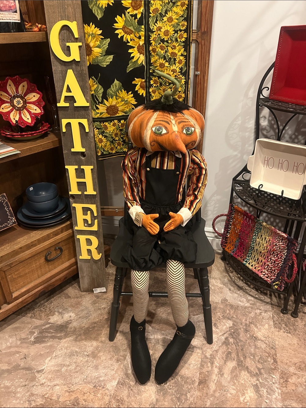 NWT Jos Spencer Gilbert Halloween Pumpkin Head 48” Collectible Doll